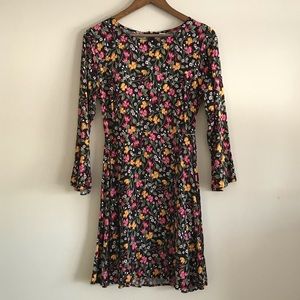 Floral 3/4 Sleeve Mini Dress